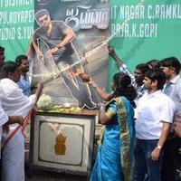 Vijay fans celebrating Jilla movie for his 80 feet cut out at Chennai Photos | Picture 694060