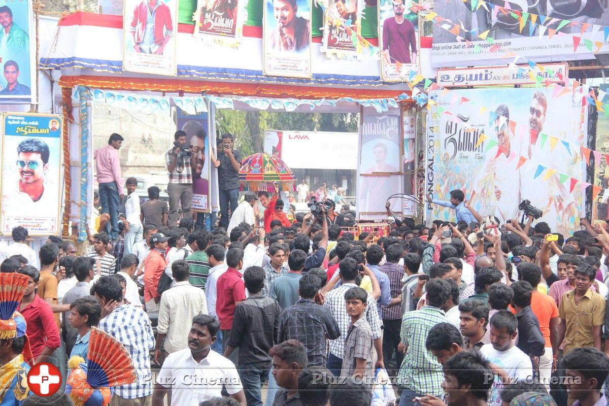 Vijay Fans Celebrating Jilla Movie first day Photos | Picture 695398