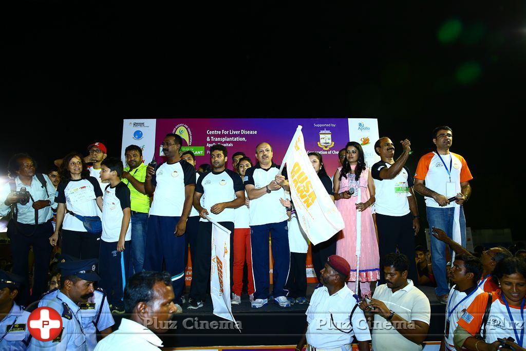 Suriya flags off Dusk 2 Dawn Chennai Night Marathon 2014 Photos | Picture 879163
