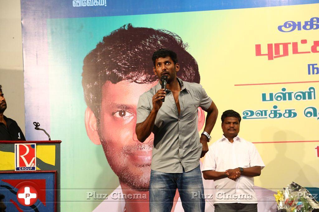 Vishal distributed 10 thousand note books to poor Students Photos | Picture 1061089