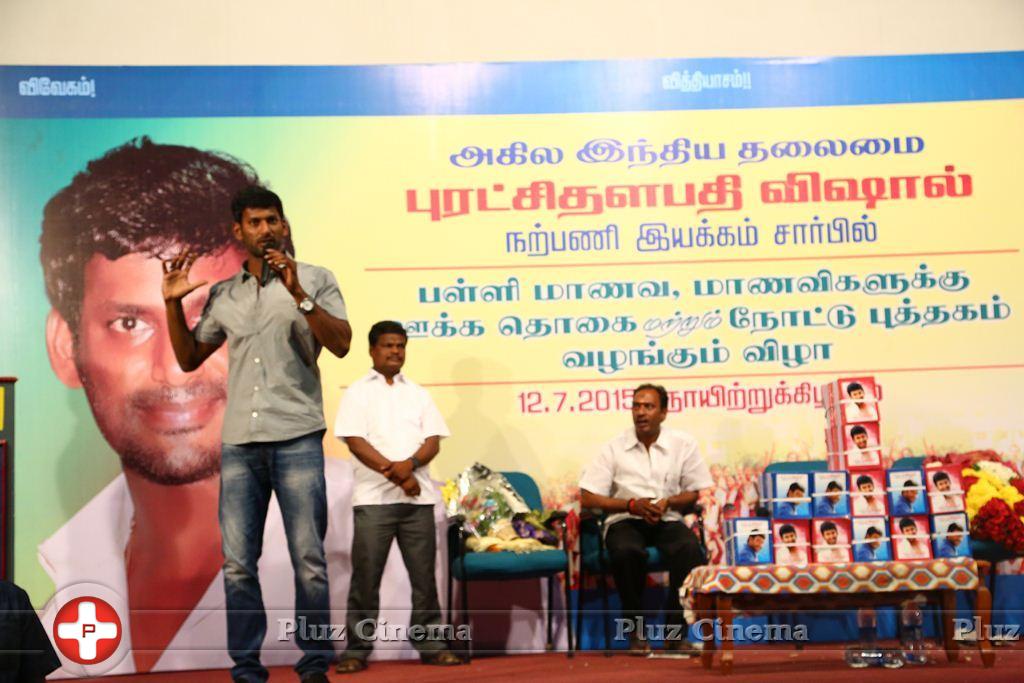 Vishal distributed 10 thousand note books to poor Students Photos | Picture 1061090