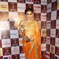 Raveena Tandon Hot in Saree at TSR TV9 National Film Awards Photos | Picture 1070124