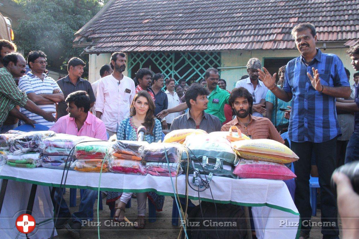 Pokkiri Raja Movie Team Distributed Flood Relief Materials Stills | Picture 1193180