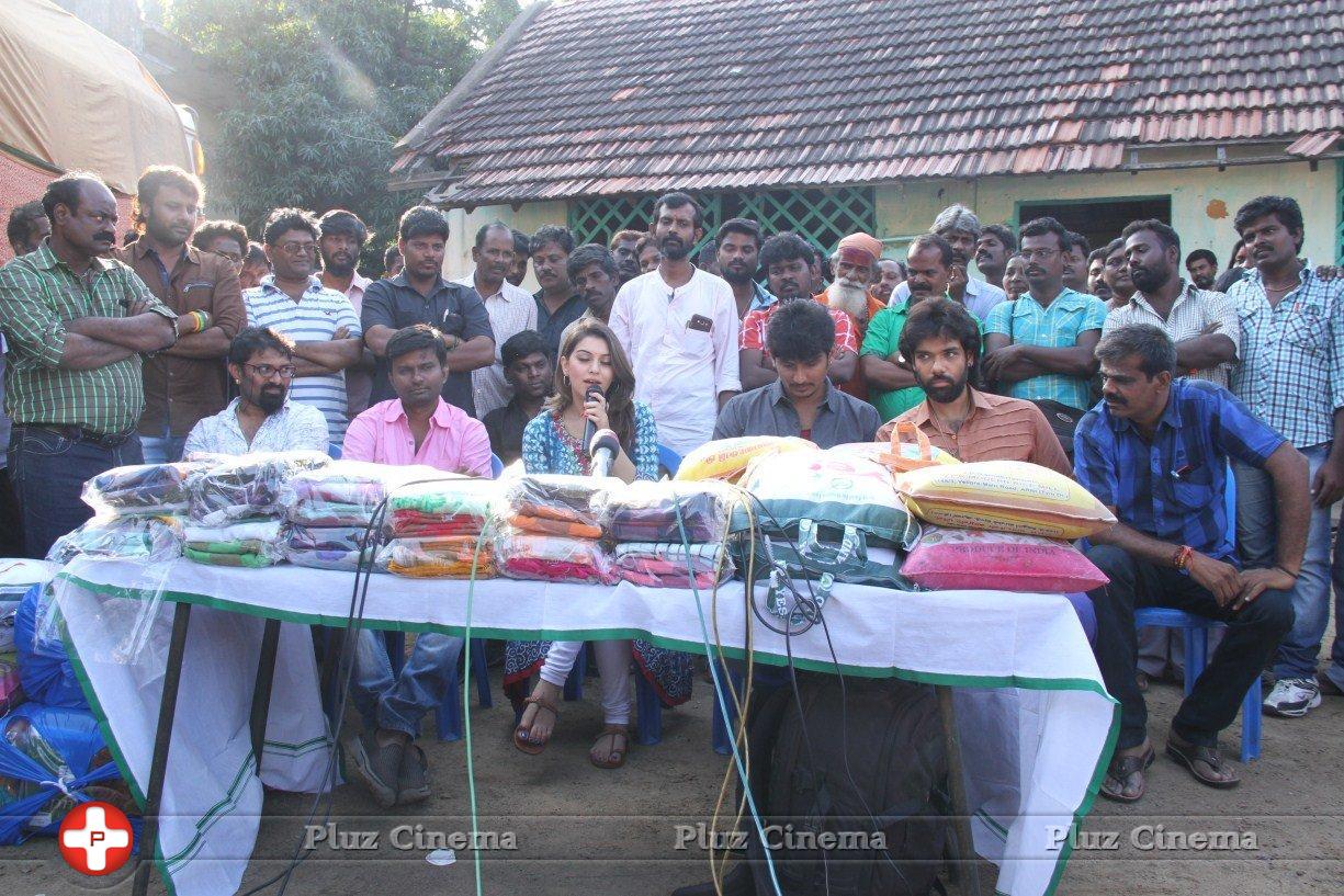 Pokkiri Raja Movie Team Distributed Flood Relief Materials Stills | Picture 1193204