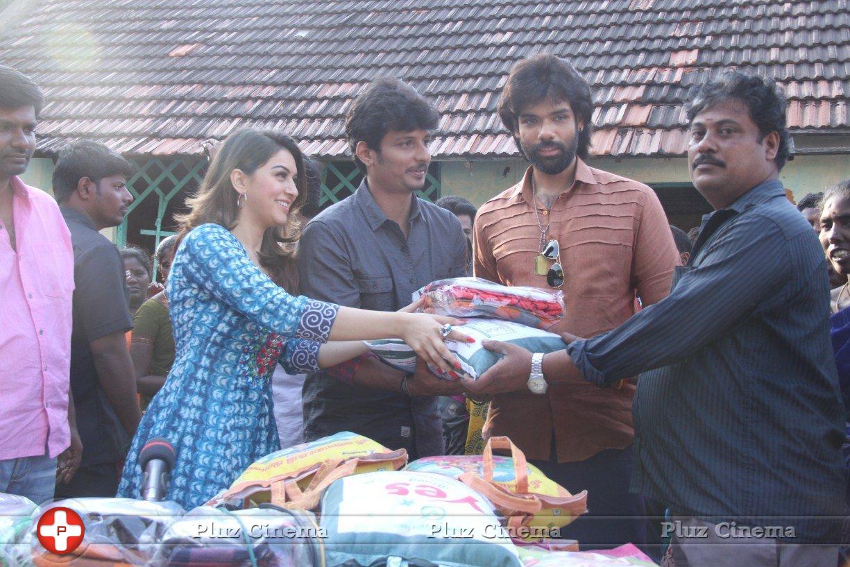 Pokkiri Raja Movie Team Distributed Flood Relief Materials Stills | Picture 1193221