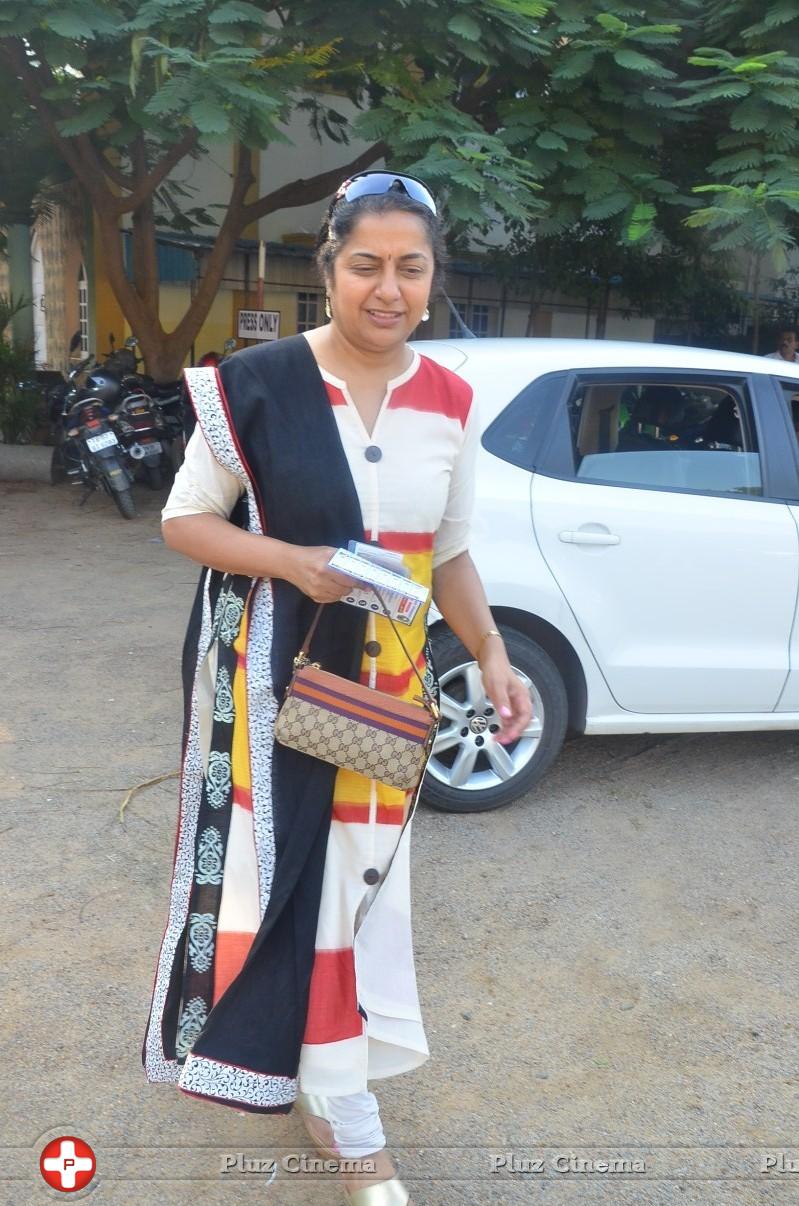 Suhasini Maniratnam - Karthi and Sivakarthikeyan Votes for Nadigar Sangam Elections 2015 Photos | Picture 1140124