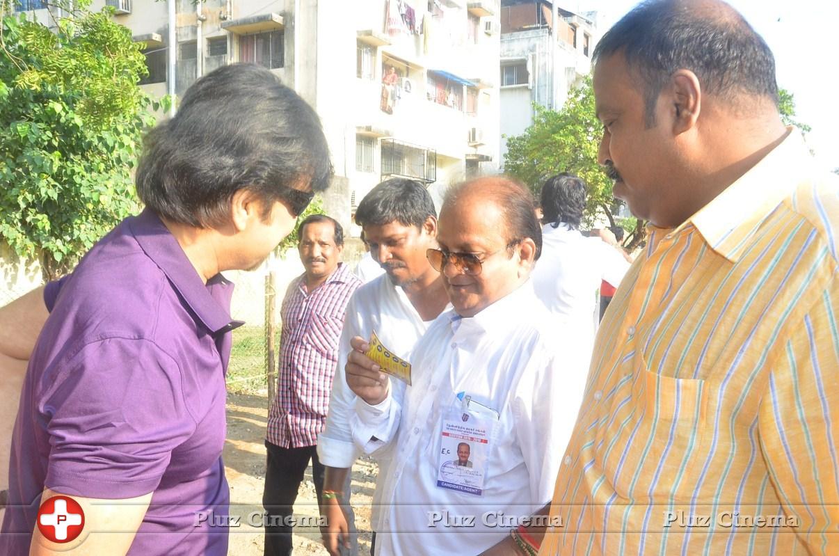 Karthi and Sivakarthikeyan Votes for Nadigar Sangam Elections 2015 Photos | Picture 1140206