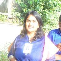 Nirosha - Karthi and Sivakarthikeyan Votes for Nadigar Sangam Elections 2015 Photos