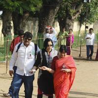 Sathyaraj and Kushboo Votes for Nadigar Sangam Elections 2015 Photos | Picture 1140375