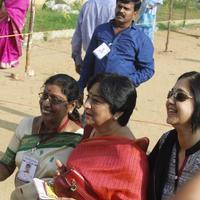 Sathyaraj and Kushboo Votes for Nadigar Sangam Elections 2015 Photos | Picture 1140383