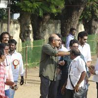 Sathyaraj and Kushboo Votes for Nadigar Sangam Elections 2015 Photos | Picture 1140384