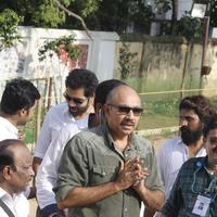 Sathyaraj - Sathyaraj and Kushboo Votes for Nadigar Sangam Elections 2015 Photos | Picture 1140391