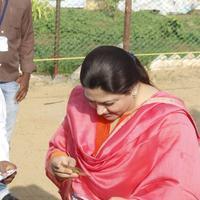 Kushboo Sundar - Sathyaraj and Kushboo Votes for Nadigar Sangam Elections 2015 Photos