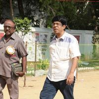 Sathyaraj and Kushboo Votes for Nadigar Sangam Elections 2015 Photos