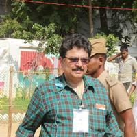Sathyaraj and Kushboo Votes for Nadigar Sangam Elections 2015 Photos | Picture 1141173