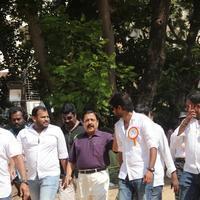 Sathyaraj and Kushboo Votes for Nadigar Sangam Elections 2015 Photos | Picture 1141186