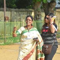 Sathyaraj and Kushboo Votes for Nadigar Sangam Elections 2015 Photos | Picture 1141207