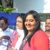 Radha - Sathyaraj and Kushboo Votes for Nadigar Sangam Elections 2015 Photos | Picture 1141227