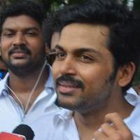 Karthi - Sathyaraj and Kushboo Votes for Nadigar Sangam Elections 2015 Photos | Picture 1141243