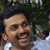 Karthi - Sathyaraj and Kushboo Votes for Nadigar Sangam Elections 2015 Photos | Picture 1141246