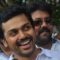 Karthi - Sathyaraj and Kushboo Votes for Nadigar Sangam Elections 2015 Photos | Picture 1141247