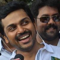 Karthi - Sathyaraj and Kushboo Votes for Nadigar Sangam Elections 2015 Photos | Picture 1141248