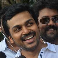 Karthi - Sathyaraj and Kushboo Votes for Nadigar Sangam Elections 2015 Photos | Picture 1141250