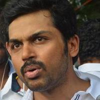Karthi - Sathyaraj and Kushboo Votes for Nadigar Sangam Elections 2015 Photos | Picture 1141255