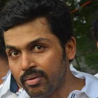 Karthi - Sathyaraj and Kushboo Votes for Nadigar Sangam Elections 2015 Photos | Picture 1141256