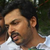 Karthi - Sathyaraj and Kushboo Votes for Nadigar Sangam Elections 2015 Photos | Picture 1141261