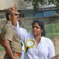 Sathyaraj and Kushboo Votes for Nadigar Sangam Elections 2015 Photos