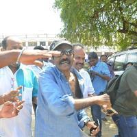 Goundamani - Goundamani and Vijayakanth Votes for Nadigar Sangam Elections 2015 Photos | Picture 1142086