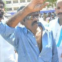 Goundamani - Goundamani and Vijayakanth Votes for Nadigar Sangam Elections 2015 Photos