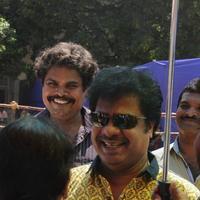 Pandiarajan - Goundamani and Vijayakanth Votes for Nadigar Sangam Elections 2015 Photos