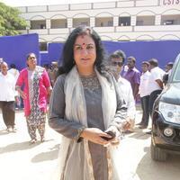 Urvashi - Sneha and Prasanna Votes for Nadigar Sangam Elections 2015 Photos
