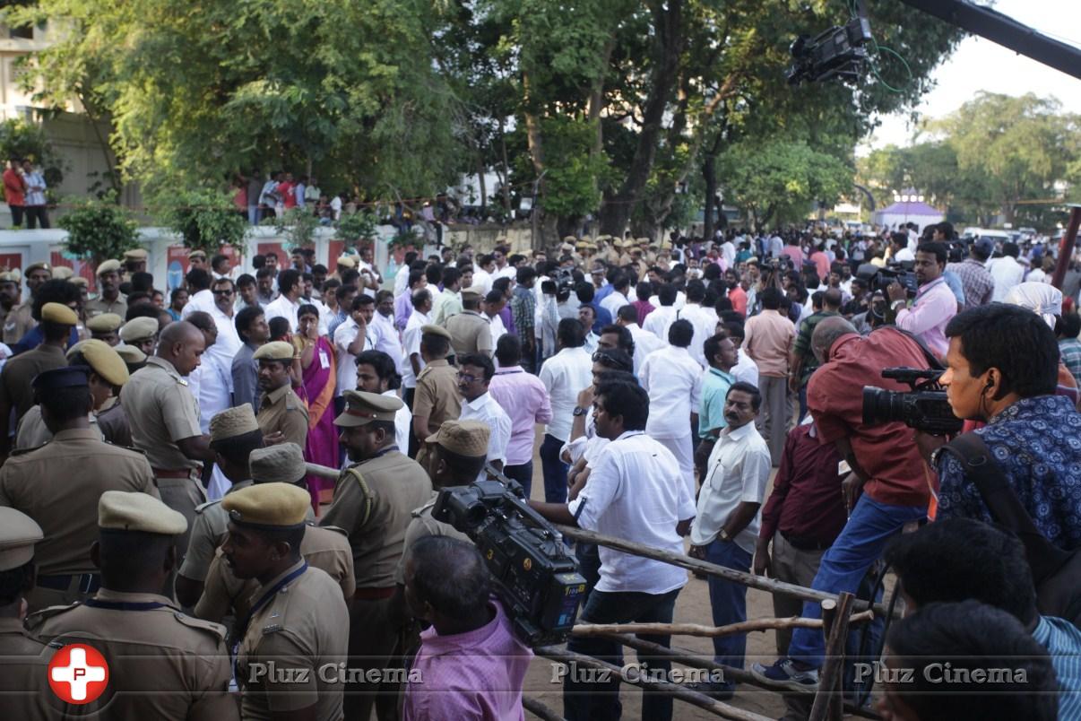 Dhanush and Jayam Ravi Votes for Nadigar Sangam Elections 2015 Photos | Picture 1142456