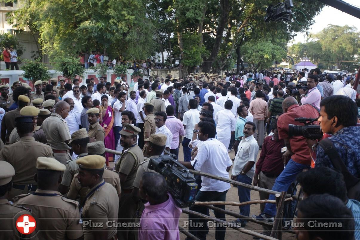 Dhanush and Jayam Ravi Votes for Nadigar Sangam Elections 2015 Photos | Picture 1142457