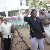 Prakash Raj - Dhanush and Jayam Ravi Votes for Nadigar Sangam Elections 2015 Photos