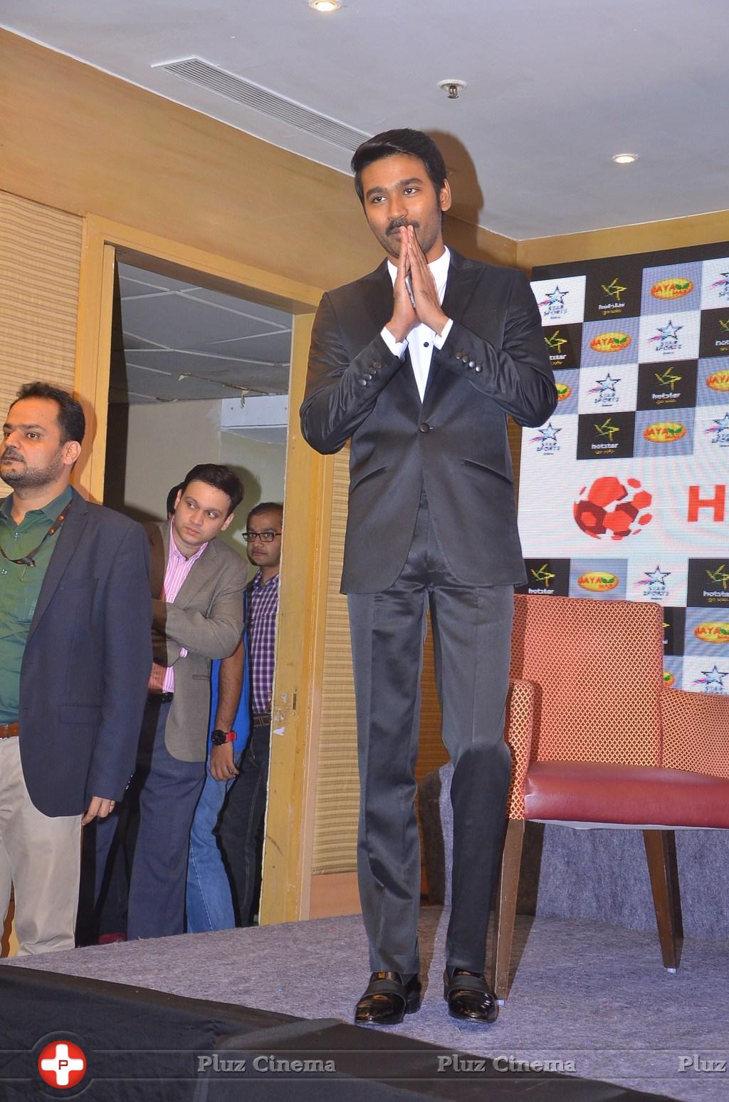 Dhanush - Dhanush at Hero Indian Super League Press Meet Stills | Picture 1126672