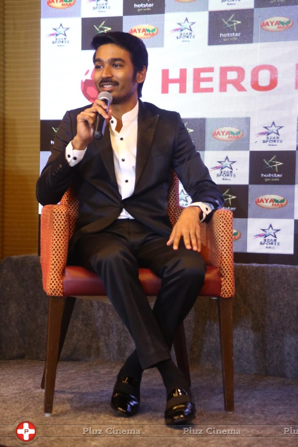 Dhanush - Dhanush at Hero Indian Super League Press Meet Stills | Picture 1126710