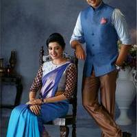 Actor Ganesh Venkatraman and Nisha Ad Shoot for Pachaiyappas Silks Stills