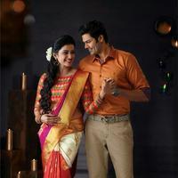 Actor Ganesh Venkatraman and Nisha Ad Shoot for Pachaiyappas Silks Stills
