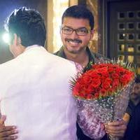 Vijay Attends Jothiram Pavithra Engagement Images