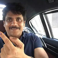 Nagarjuna Akkineni - Celebrities Vote for GHMC Elections Stills