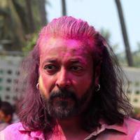 Santosh Shukla - Celebrities enjoy Holi 2014 Photos
