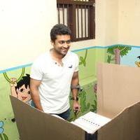 Suriya - Stars at April 2014 Elections Photos