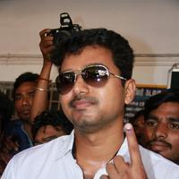 Vijay - Stars at April 2014 Elections Photos