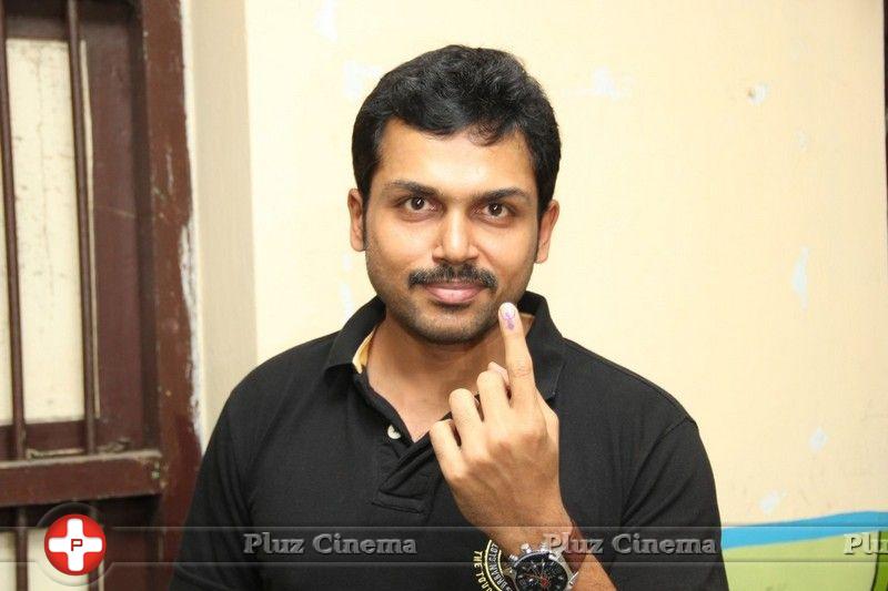 Karthi - Stars at April 2014 Elections Photos | Picture 747664
